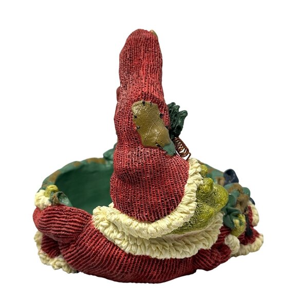 Mistletoad Santa Basket Christmas Candy Dish Resin Holiday Decoration Kitsch - Picture 5 of 10